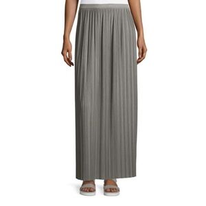 THEORY Osnyo Drapey Tee Pleated Maxi Skirt Gray Size M